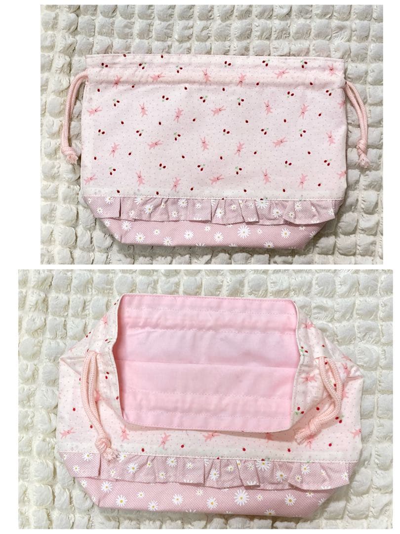 ポケット充実　可愛いうさぎちゃん　ピンク　入園入学セット　ハンドメイド