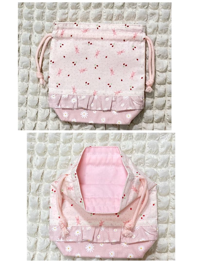 ポケット充実　可愛いうさぎちゃん　ピンク　入園入学セット　ハンドメイド