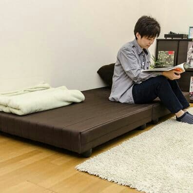 コンパクト 脚付マットレス　ロータイプ　シングル　BK/BR/IV/RD