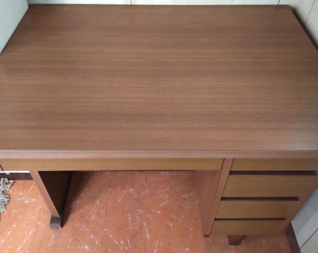 【送料込:たのメル便】学習机 片袖 事務机 昭和レトロ