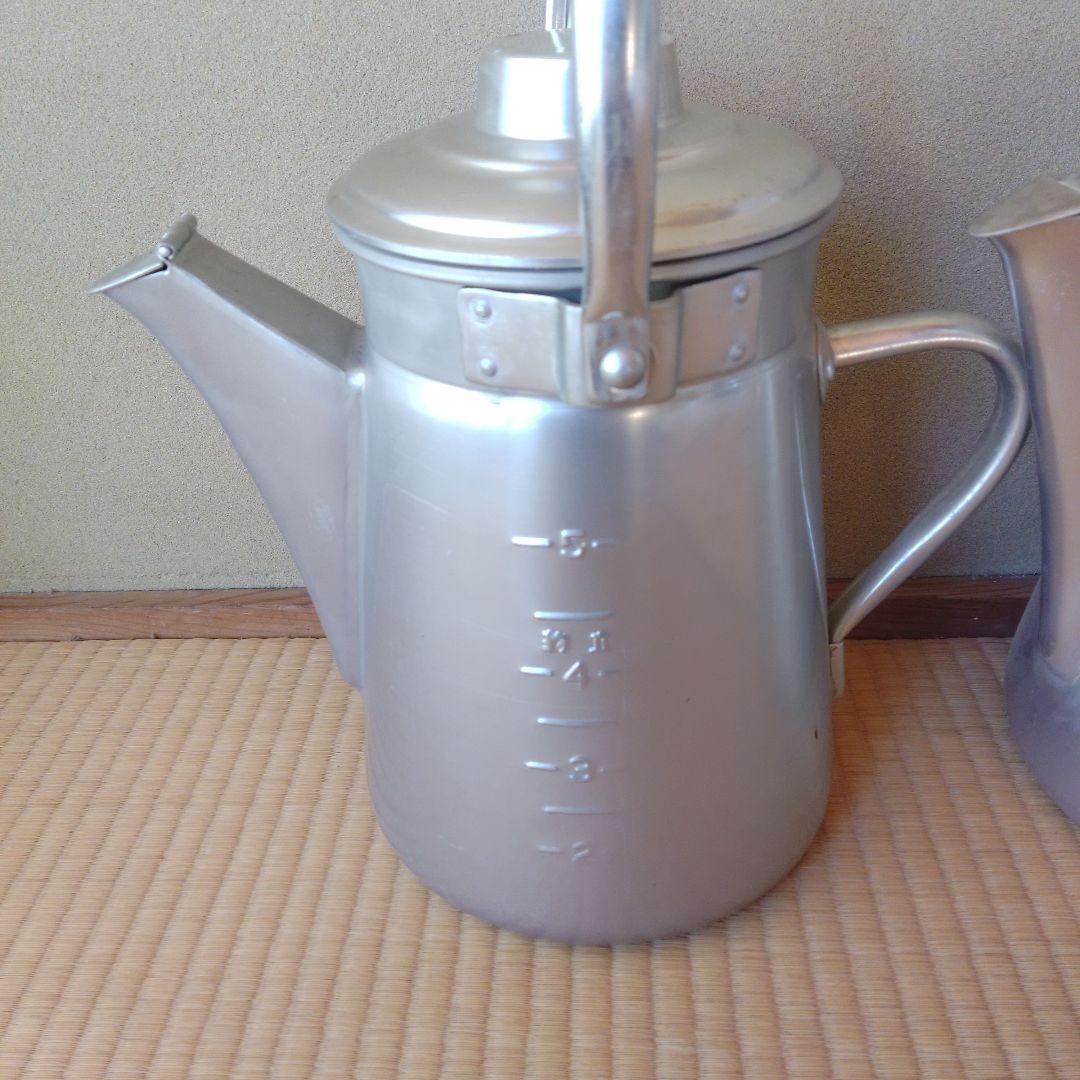 アンティーク　ミルクポット　大容量　骨董品アルミ製ケトル　やかん