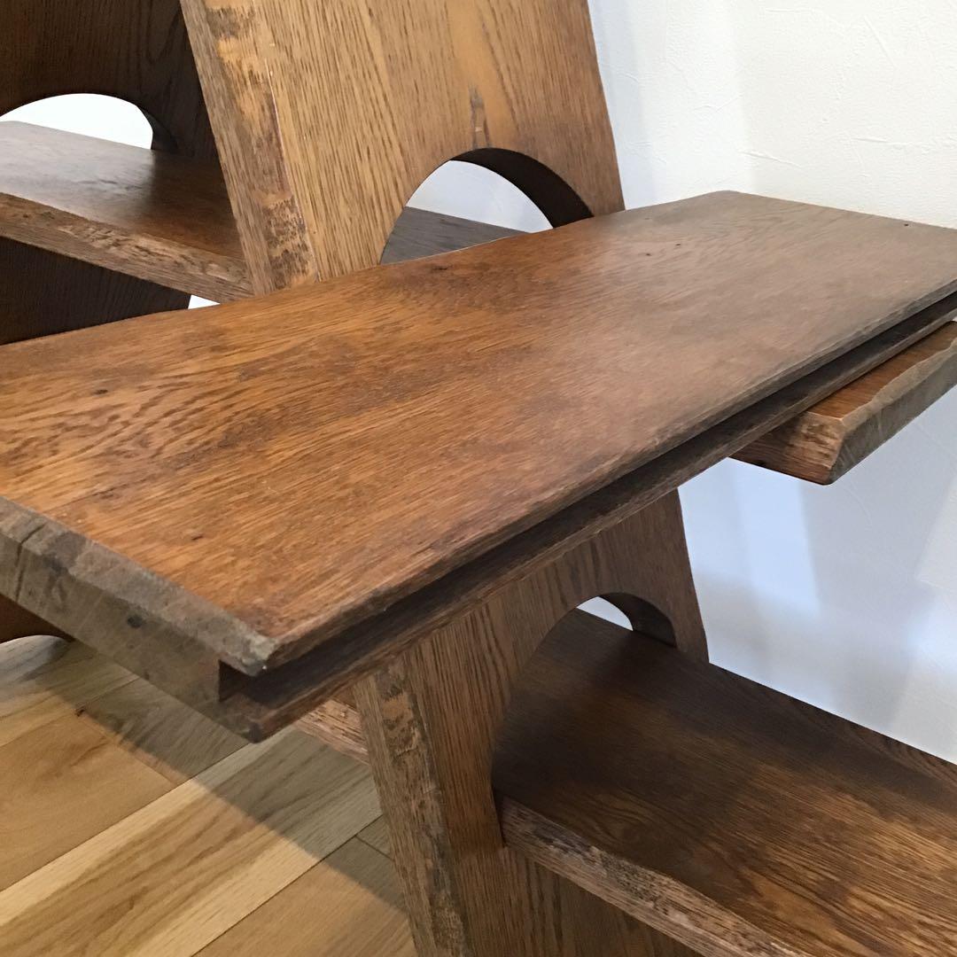 木製三角形ラック 3段 ブラウン