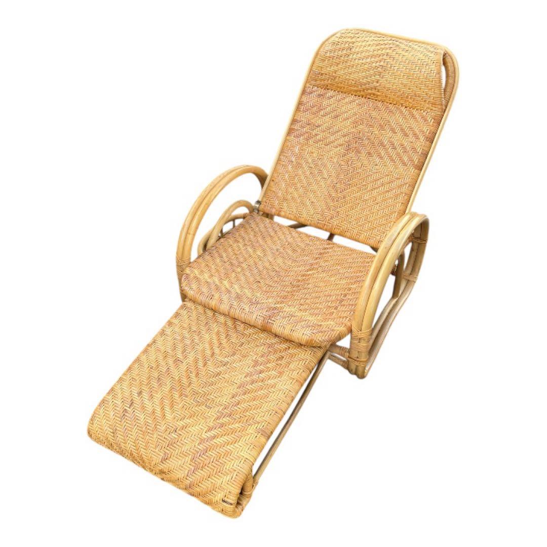 今枝商店 ラタン リクライニング チェア オットマン 籐 折りたたみ 籐家具 2