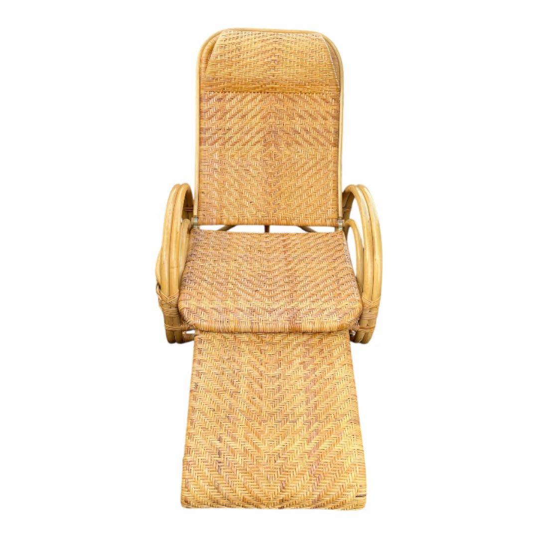 今枝商店 ラタン リクライニング チェア オットマン 籐 折りたたみ 籐家具 2