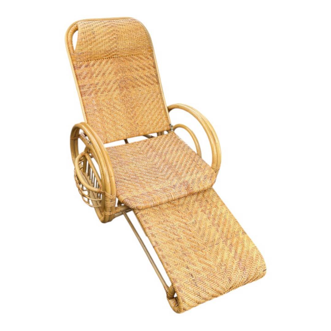 今枝商店 ラタン リクライニング チェア オットマン 籐 折りたたみ 籐家具 2