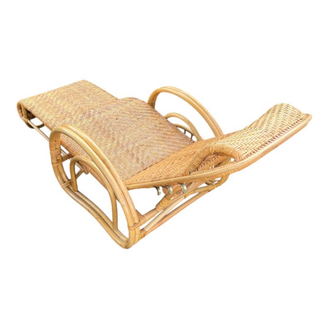 今枝商店 ラタン リクライニング チェア オットマン 籐 折りたたみ 籐家具 2