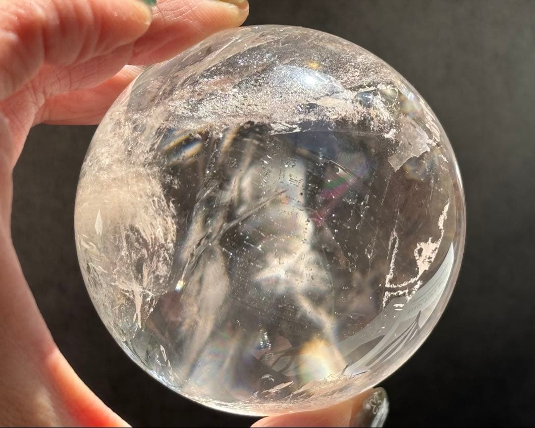 《ピンククリアクォーツ＊ピンクファイヤークォーツ大サイズスフィア》