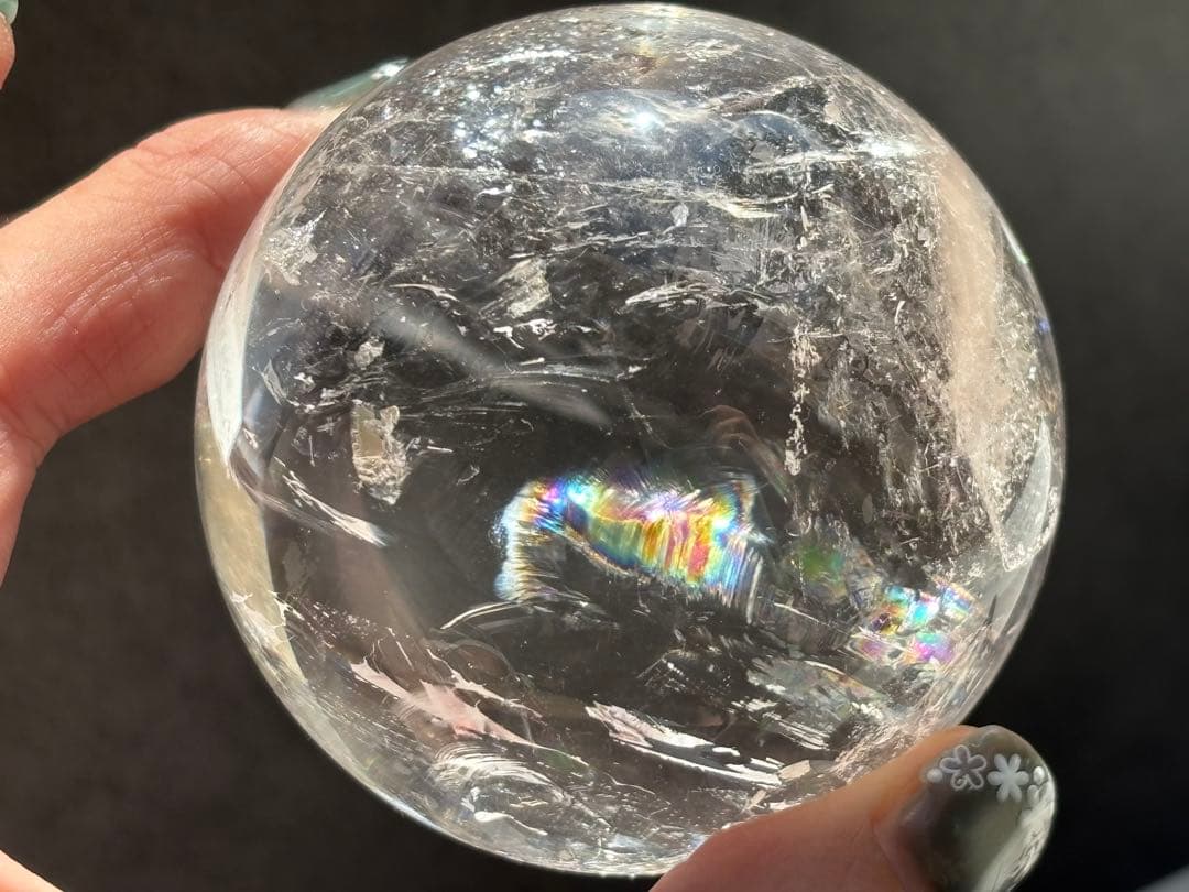 《ピンククリアクォーツ＊ピンクファイヤークォーツ大サイズスフィア》