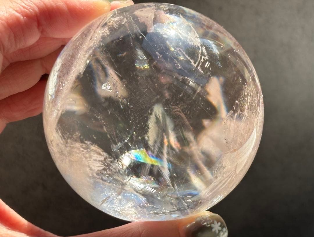 《ピンククリアクォーツ＊ピンクファイヤークォーツ大サイズスフィア》