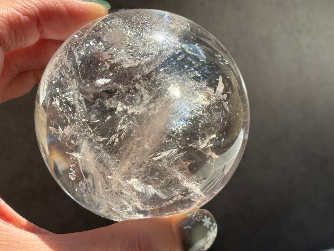 《ピンククリアクォーツ＊ピンクファイヤークォーツ大サイズスフィア》