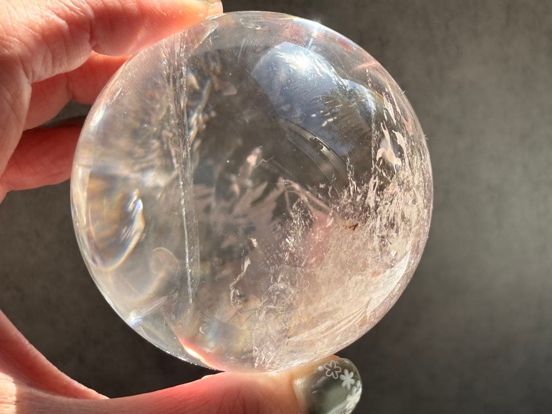 《ピンククリアクォーツ＊ピンクファイヤークォーツ大サイズスフィア》