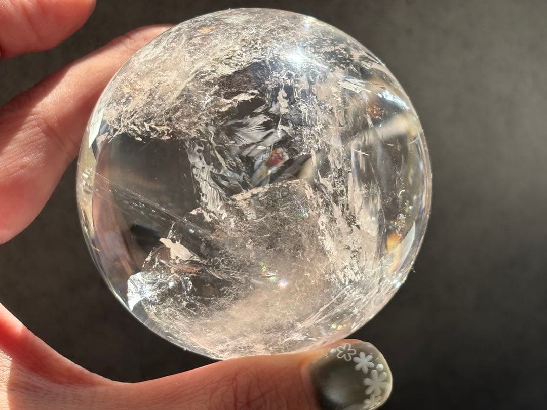 《ピンククリアクォーツ＊ピンクファイヤークォーツ大サイズスフィア》