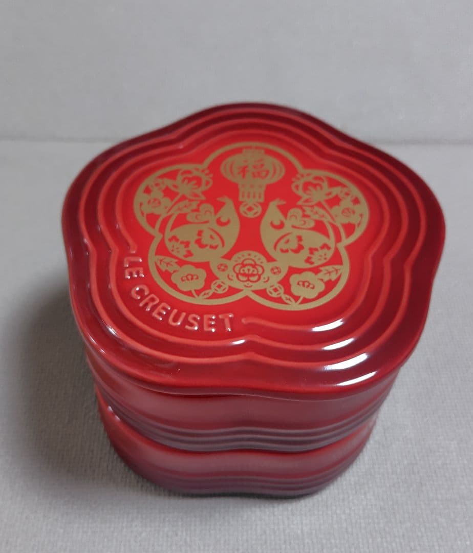 【新品】未使用　激レア　LE CREUSET スタッキングラムカン　フルール