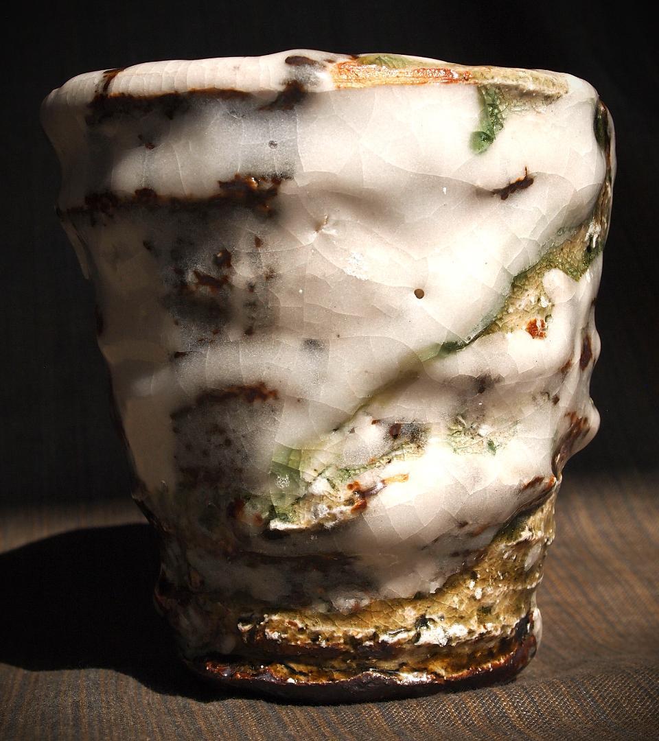 個展作品★村越琢磨【師：梅原武平】志野織部フリーカップA★ビードロ