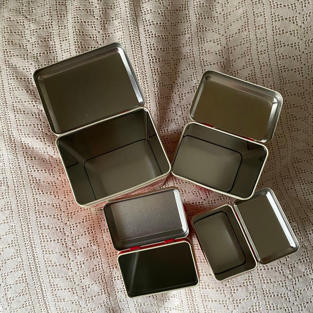 コントワール・ドゥ・ファミーユ　ティン 缶ダミエ キャニスター ４個セット