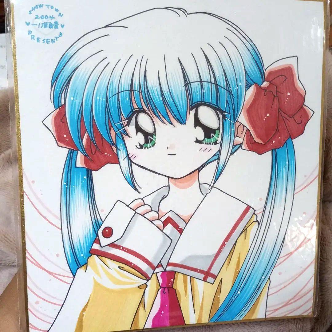 一ノ瀬香 SNOW TOWN 直筆イラスト 色紙 直筆サイン入り 少女 コミケ