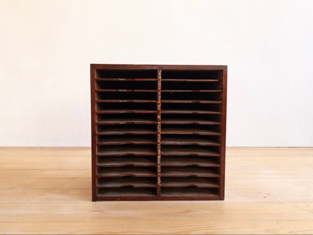 書類棚　レターケース　収納棚　木製　高さ50㎝　古道具　古家具　アンティーク