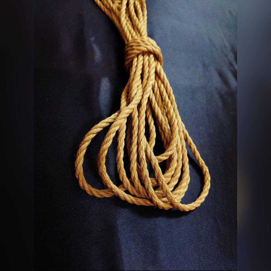 緊縛用麻縄 生成り 6mm×8m 10本セット ⑪ なめし済み 緊縛 縄 ロープ
