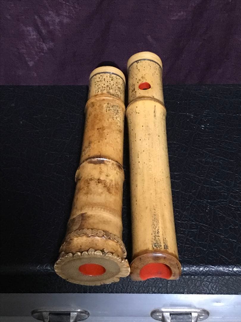 ⭐️尺八 (都山流) 中村銀越銘　銀縁歌口　約43センチ