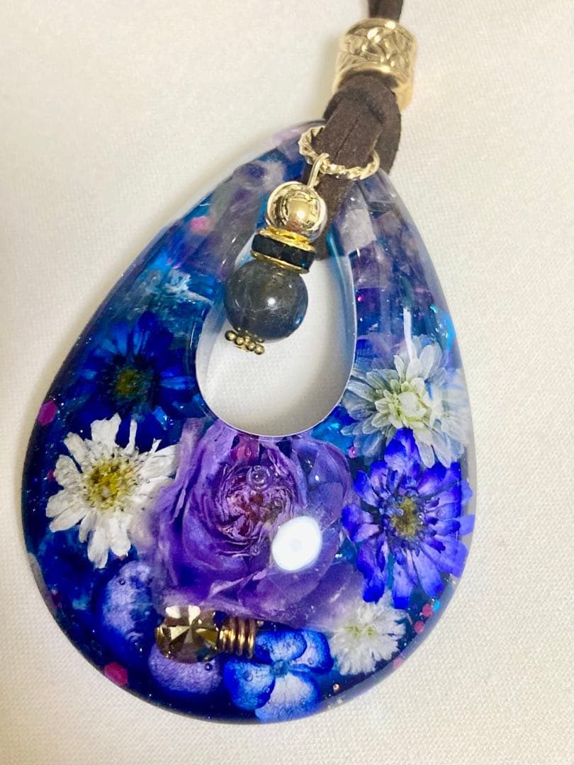 【N.645】ハンドメイドネックレス　オルゴナイト アメジスト　ムーンストーン