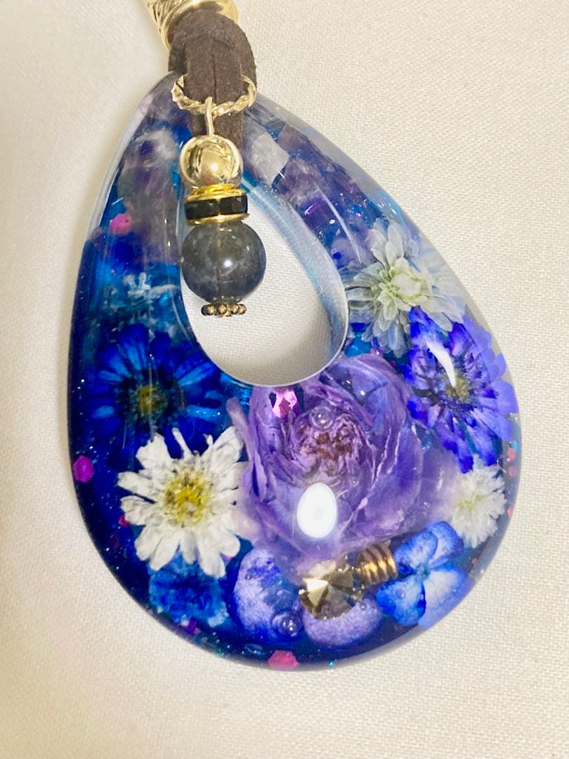 【N.645】ハンドメイドネックレス　オルゴナイト アメジスト　ムーンストーン