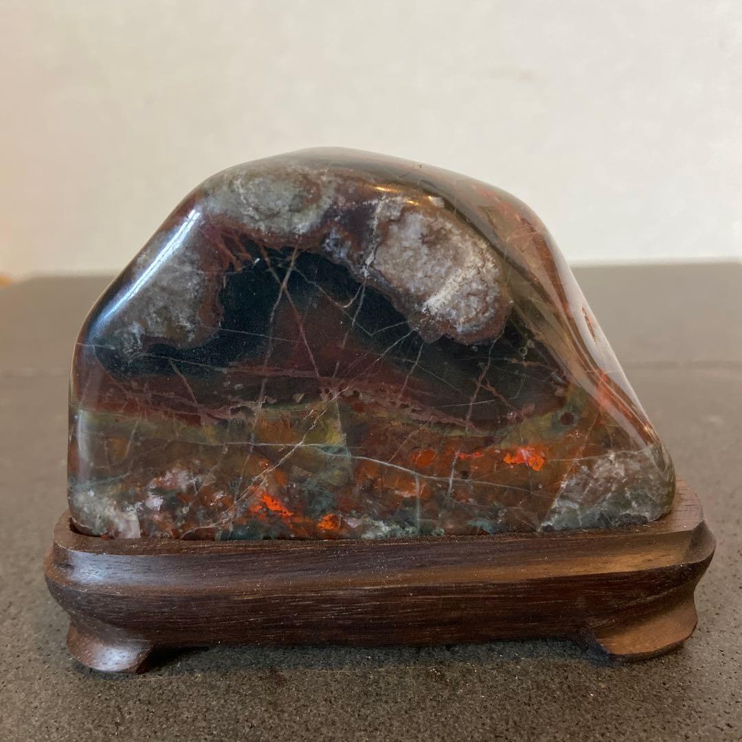 根尾谷の美石　メノウ孔雀　★鑑賞石　菊花石　孔雀石