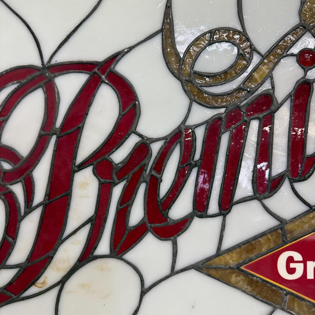 送料込み【希少】【幅67㎝】グレインベルト 特大ステンドグラス 看板