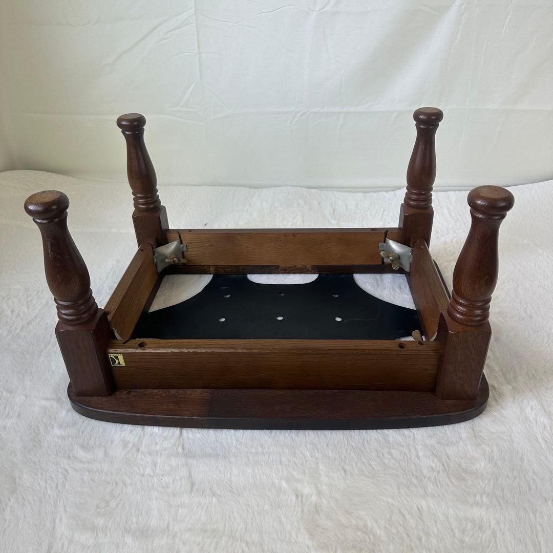 飛騨産業 ネイビー フラワーパターン オットマン