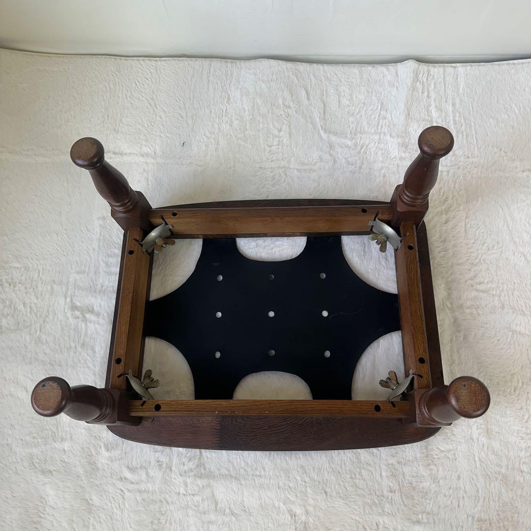 飛騨産業 ネイビー フラワーパターン オットマン