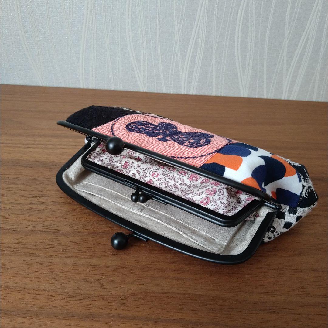 new❁ マットブラック口金 親子がま口財布 ☆ミナペルホネン ハンドメイド