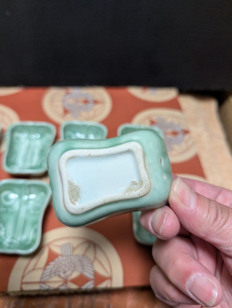 青磁三田陶器製豆皿 10個セット