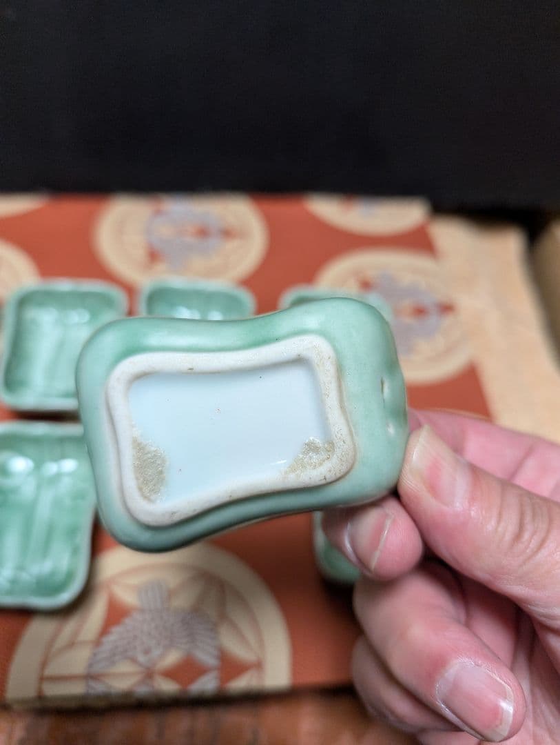 青磁三田陶器製豆皿 10個セット