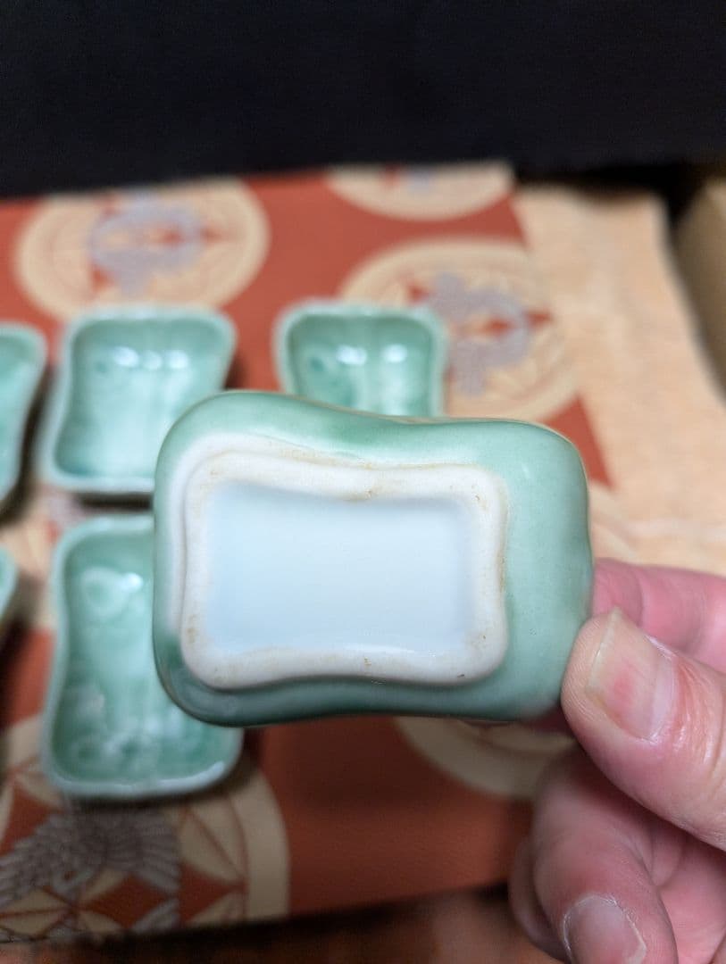 青磁三田陶器製豆皿 10個セット