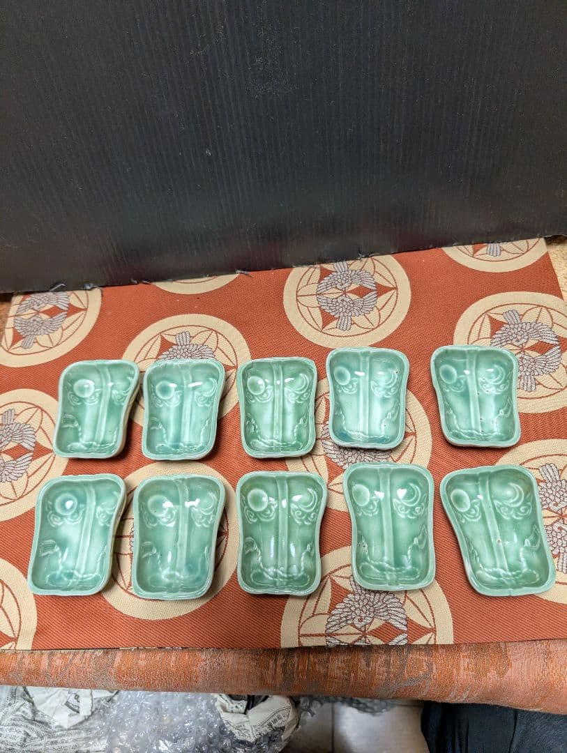 青磁三田陶器製豆皿 10個セット