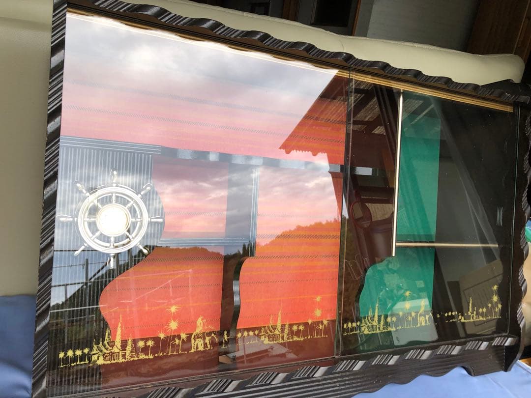 リビングボード　レトロ キャビネット　ガラス戸 アンティーク家具