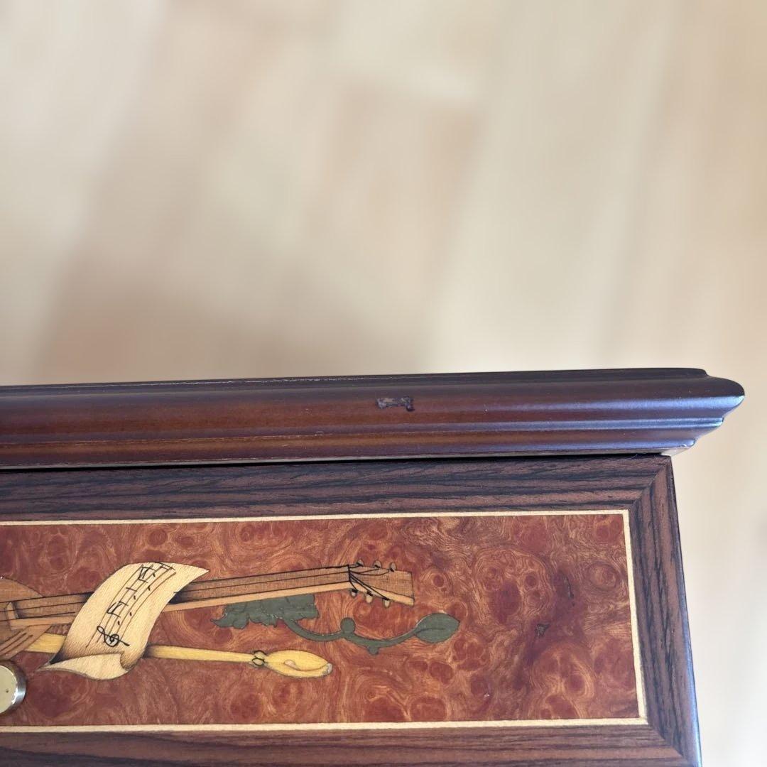 ⚠️箱のみ⚠️リュージュ72弁シリンダーオルゴール用 ボックス　空箱　楽器の象嵌模様