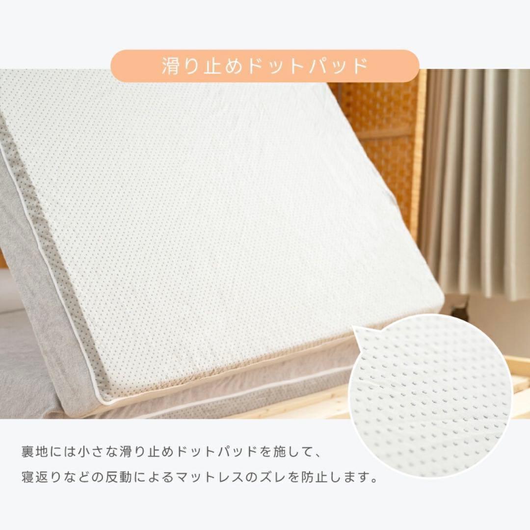 三つ折り マットレス 高反発 厚さ10cm 折りたたみ シングル グレー ベッド