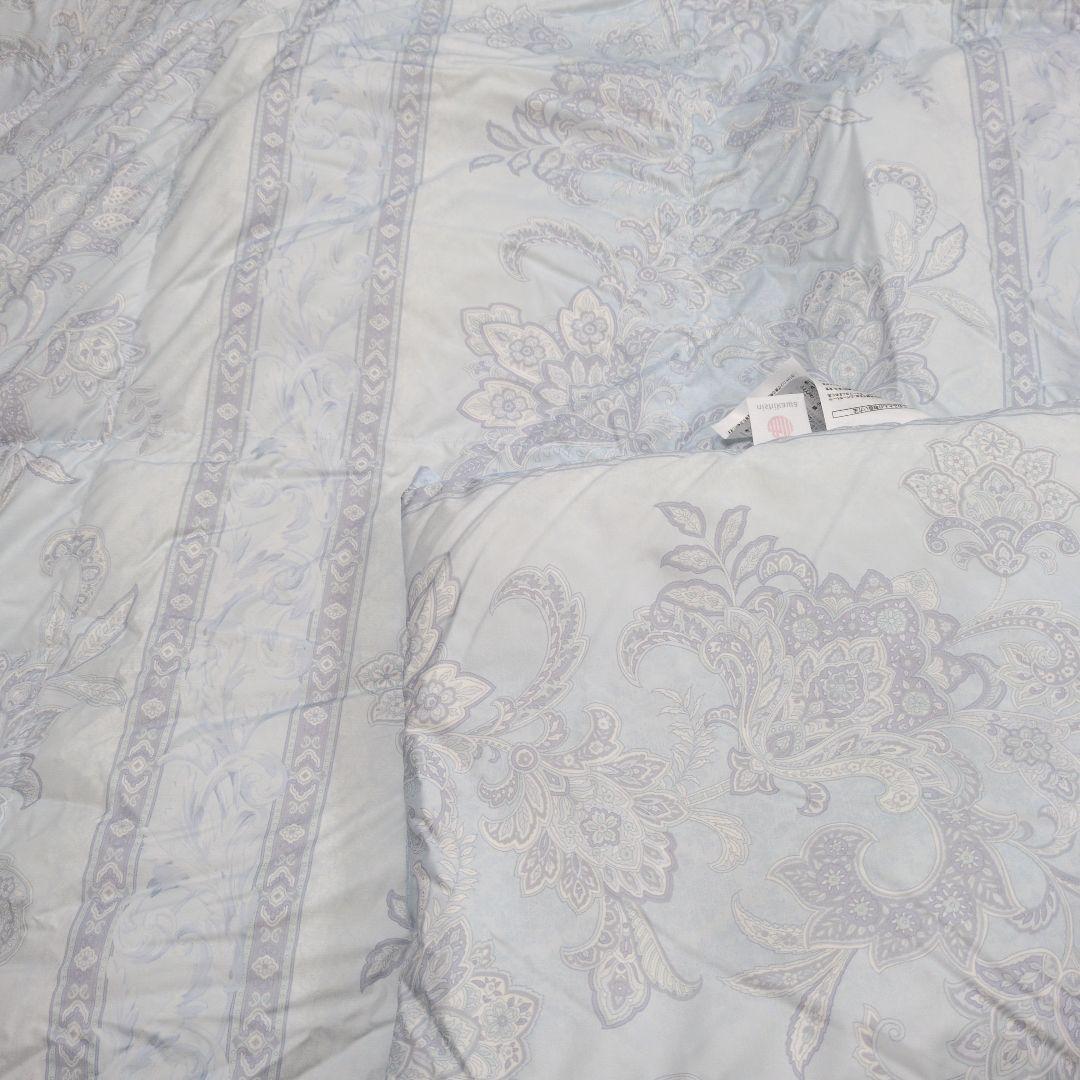 西川羽毛布団ダウン90%1.2kgブルー