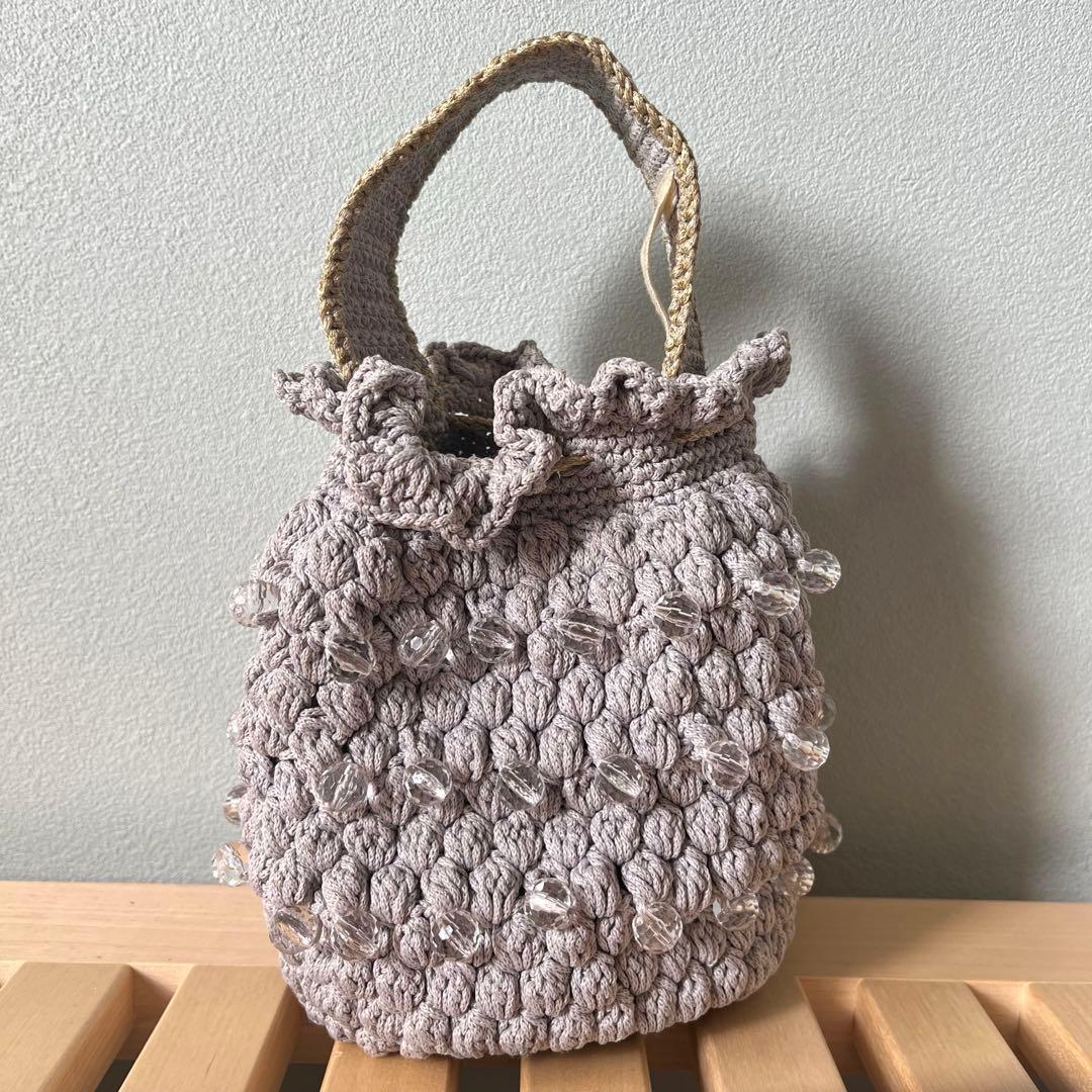 かぎ編み　巾着　カバン　ポーチ　ベトナム　かばん