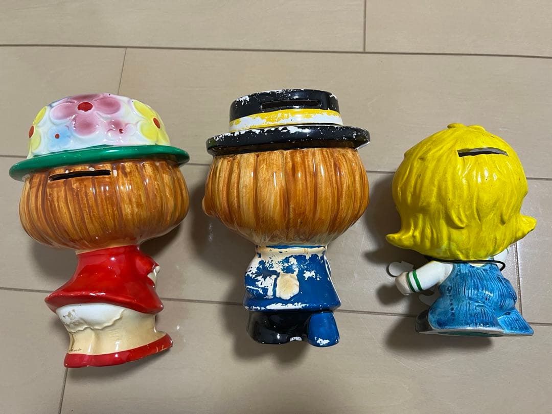 水森亜土　陶器　貯金箱　希少　3点セット