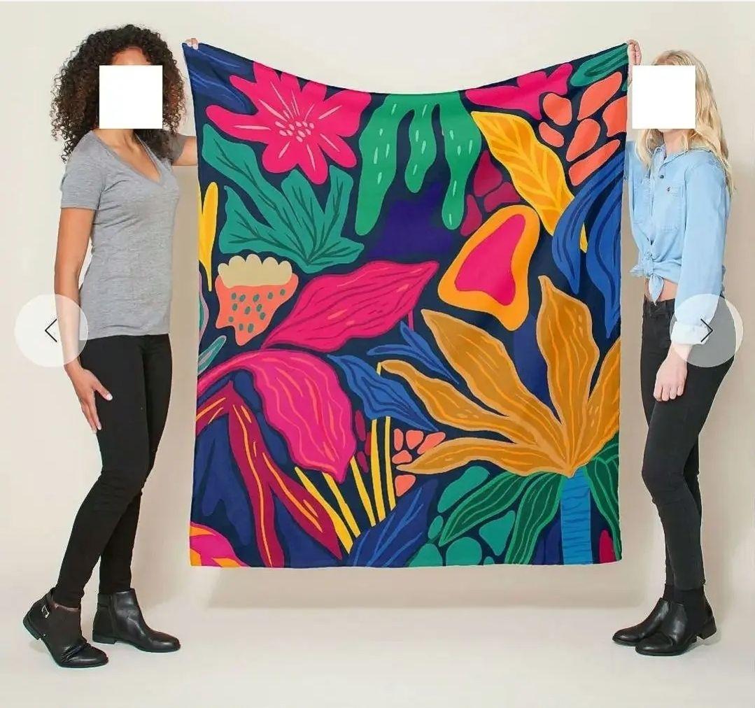 カラフル　花柄　ブランケット　毛布　大判
