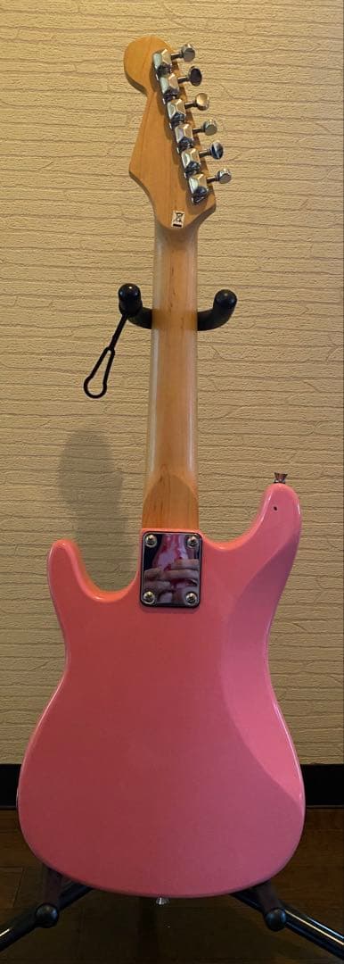 ミニエレキギターストラトキャスターピンクキッズ女子トラベルギタープレイテック廃番