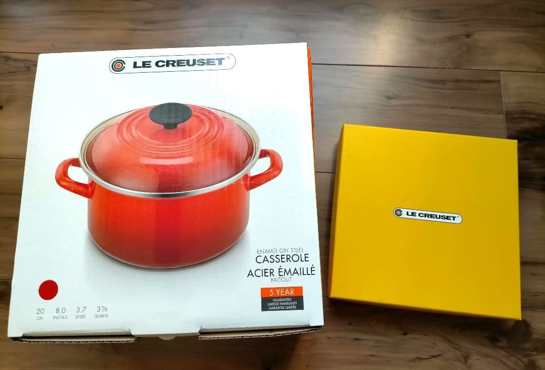 【特価✨️新品3点】ル・クルーゼEOSキャセロール＆ラウンドプレート(赤)
