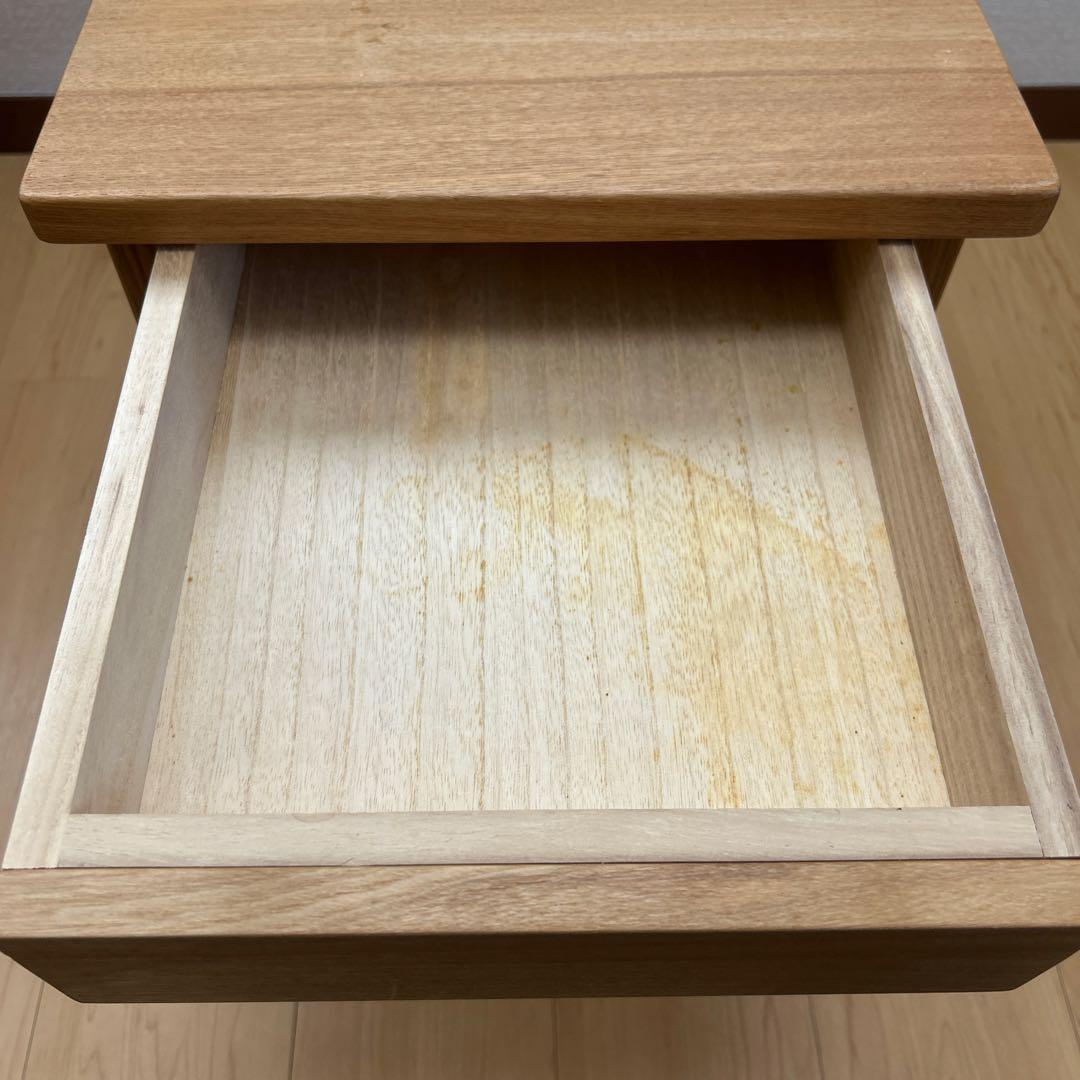【無印良品】木製サイドテーブル 引き出し付き（廃盤品）
