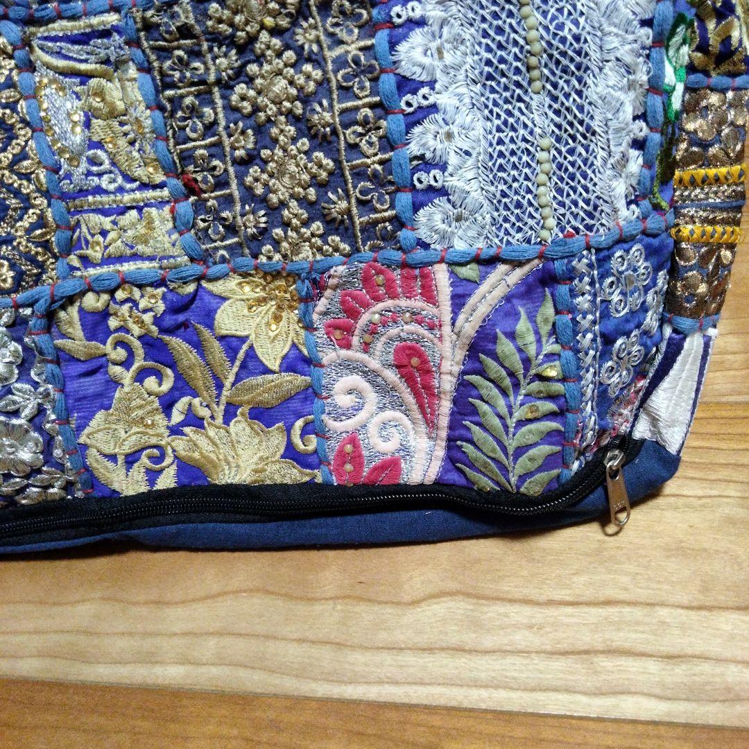 インド カンバディア パッチワーク ネイビー 【6-31】