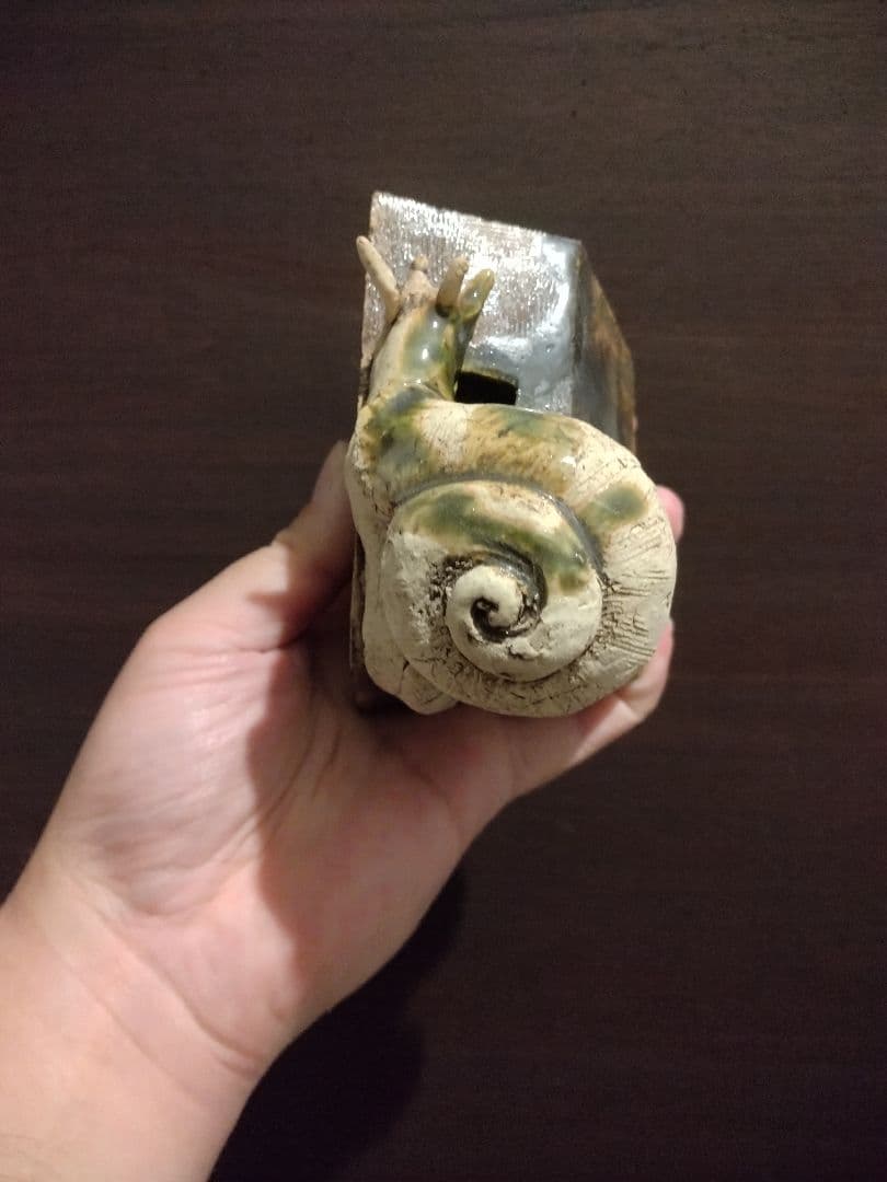 笠間焼　鈴木りんいち　カタツムリ　花器