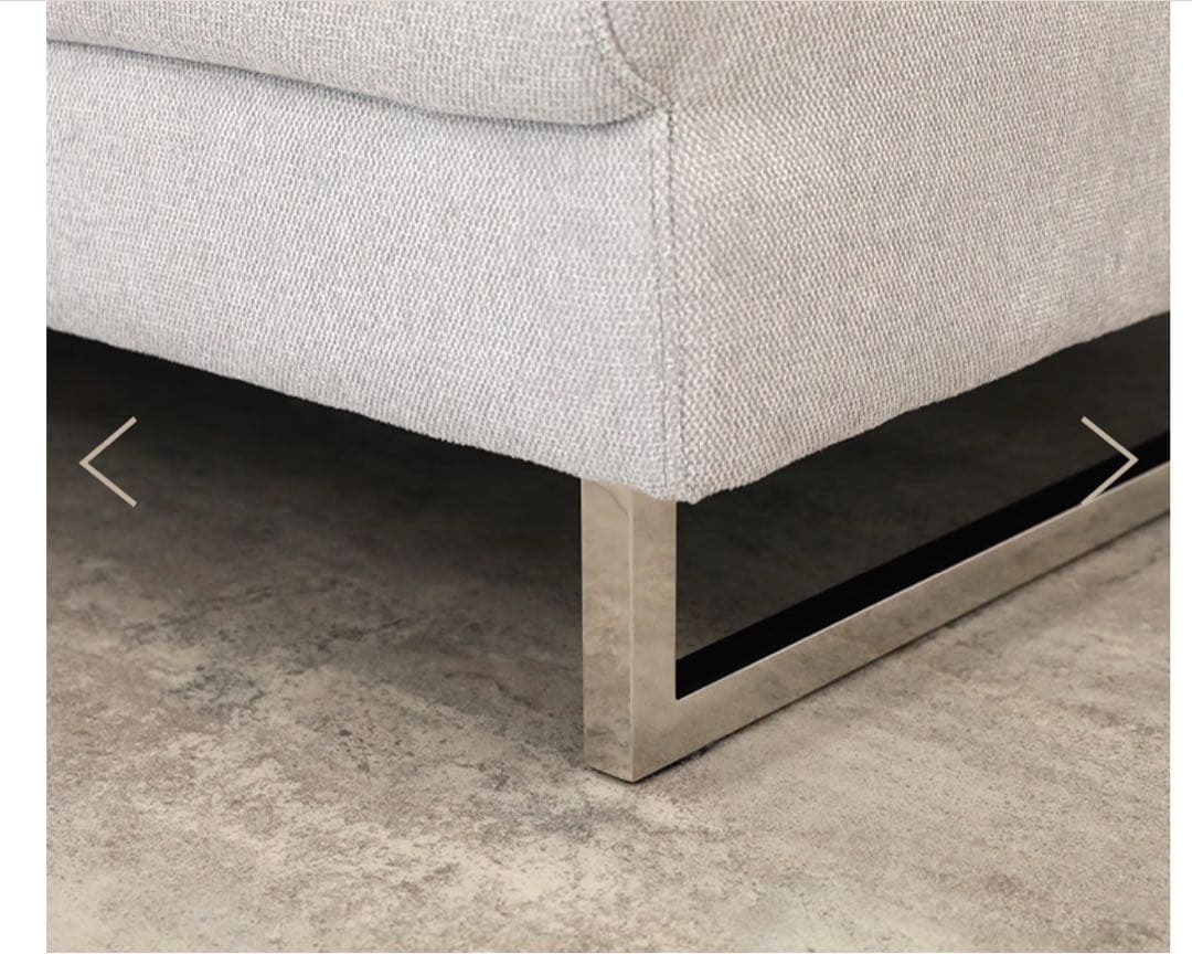 TOKYOインテリア ライトグレー コーナーソファ メタル脚付き　カウチのみ