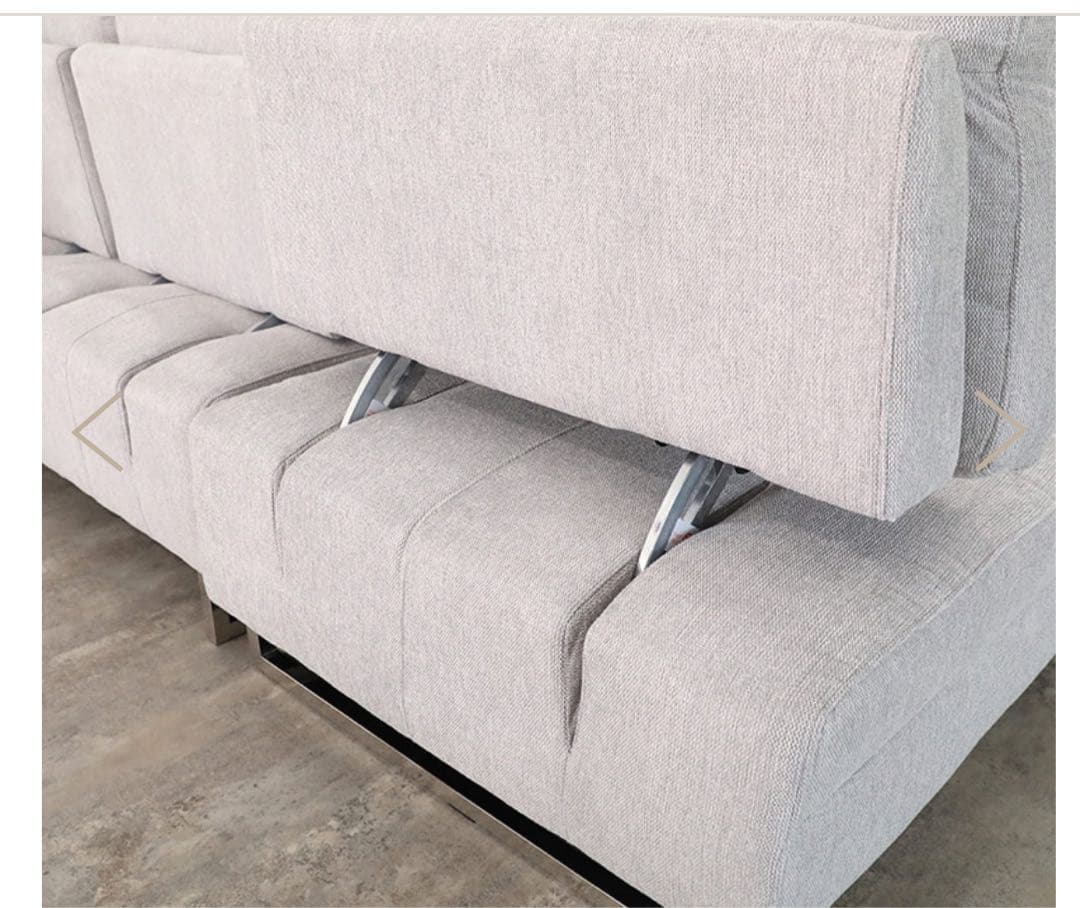 TOKYOインテリア ライトグレー コーナーソファ メタル脚付き　カウチのみ