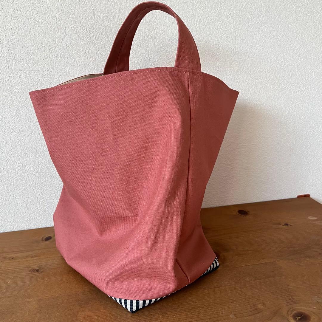 帆布のワンハンドルトートバッグ ハンドメイド - メルカリ