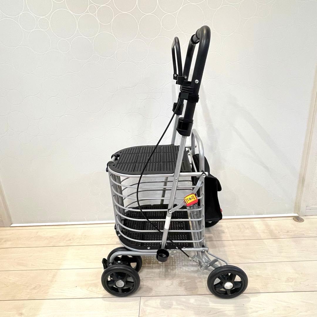 【良品】島製作所 シルバーカー ハーモニーAL 折りたたみ 座面付き 歩行カート